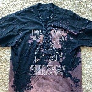Oversized Distressed Led Zepplin Rock Tee